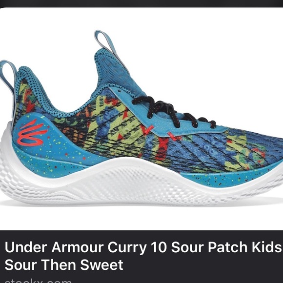 Under Armour Curry 10 Sour Patch Kids Sour Then Sweet - Size 9.5 Mens - Picture 1 of 8